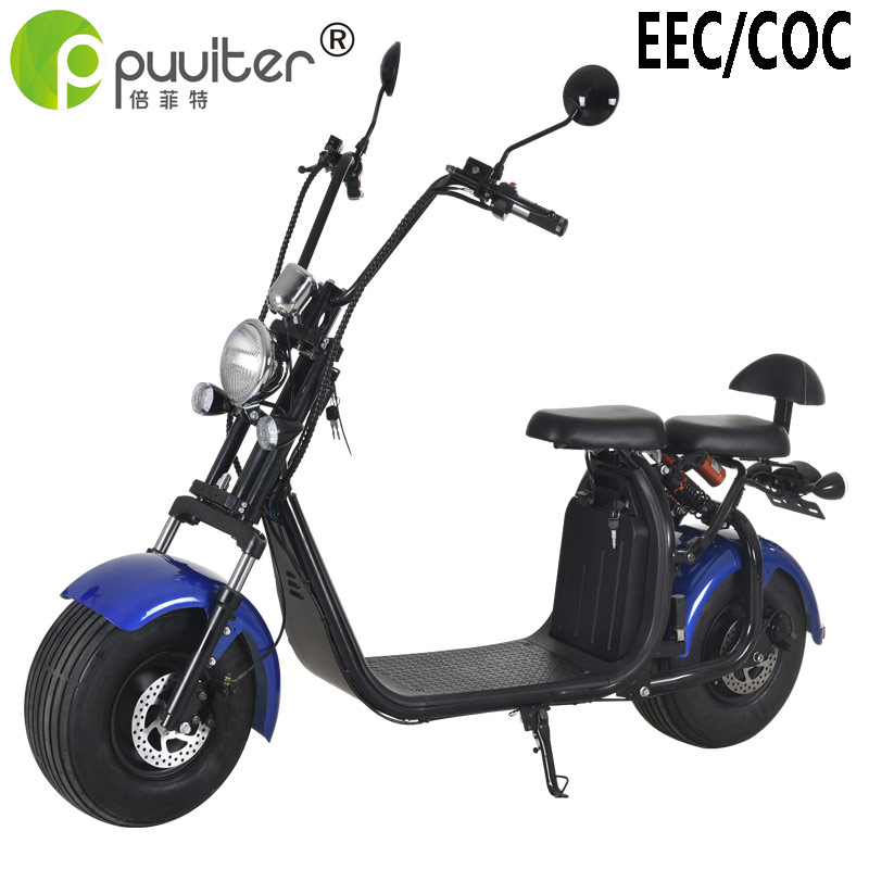EEC/COC 1500W electric citycoco scooter with 2 seat electric vehicle